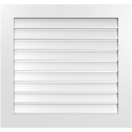 Vertical Surface Mount PVC Gable Vent: Functional, W/ 3-1/2W X 1P Standard Frame, 34W X 32H